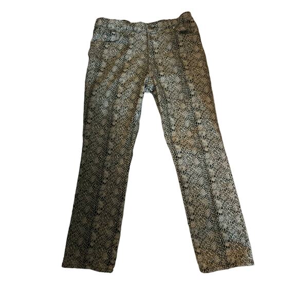 Adriano Goldschmied AG Snakeskin Mari High Rise Straight Pant 33R Plus Size - Picture 3 of 10